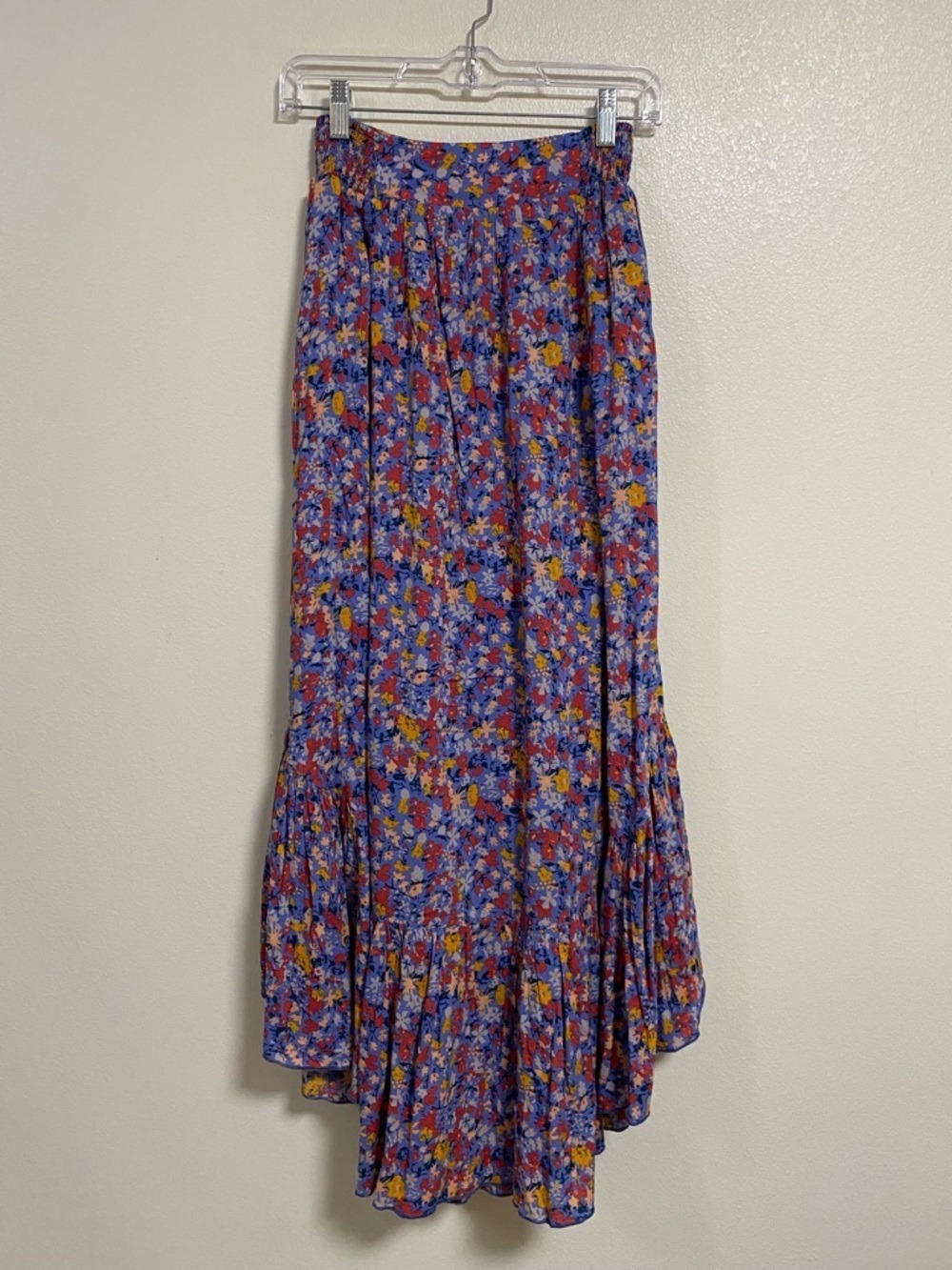 Free People Skirt Women Size XS Purple/Blue Floral Print Pretty Daze Maxi Skirt
